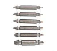 Kit d'extracteur de vis en acier de haute qualité - 6 pièces - Extracteur de boulons cassés - Forets à double tête pour vis endommagées rouillées dénudées - Outil de retrait de boulons avec étui de