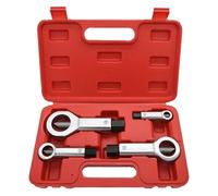 Kit d'extracteurs d'écrous - Extracteur manuel - 4 pièces - 9–27 mm - Pour écrous rouillés/endommagés - Métal - Doré