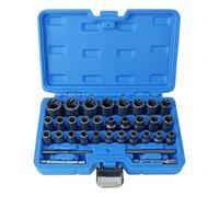 Kit D'Extraction de Boulons Grippés | Set de 33 Pièces Anti-Choc pour Écrous Universels,Coffret de Douilles d'Extraction de Vis | pour goujons rouillés arrondis, fixations strippées, machines,