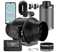 Kit d'extraction pour tente hydroponique - Ventilateur de 150 mm avec application Wi-Fi
