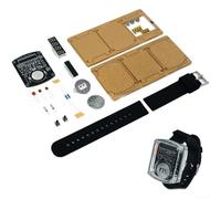 Kit d'horloge électronique DIY avec montre LED, circuit imprimé pour la pratique de la soudure, affichage numérique rouge, format de l'heure 12/24 heures, économie d'énergie, mode veille automatique