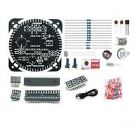 Kit d'horloge électronique numérique DIY avec contrôle de la lumière et moniteur de température | Affichage LED rotatif pour la pratique de la soudure | Alimentation USB 5 V | Rouge (A)