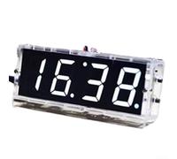 Kit d'horloge LED DIY avec affichage à 4 chiffres pour constructeurs électroniques avec heure, température, date et carillon horaire (blanc)