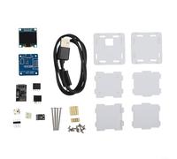 Kit d'horloge météo pour ESP8266, pour écran OLED, moniteur de température et d'humidité avec module de synchronisation automatique, projet de soudure alimenté par USB dans un boîtier en acrylique