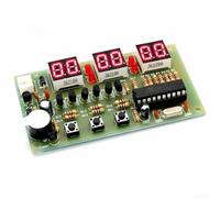 Kit d'horloge numérique 12 V C51 12 V avec alarme, compte à rebours, chronomètre, tableau électronique compact 92 x 50 mm avec interrupteur à bouton-poussoir