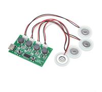 Kit d'humidificateur à faire soi-même avec 4 buses de brumisateur et circuit imprimé pilote - Module USB pour réservoirs d'eau de bureau et hydratation des plantes - Ensemble d'atomisation 5 V