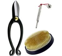 Kit d'Ikebana : Ciseaux Ikenobo, support floral (Kenzan) de 80 mm, outil de fixation des branches