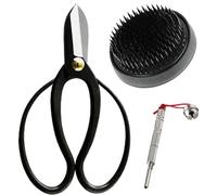 Kit d'Ikebana : Ciseaux Koryu, support floral Kenzan de 80 mm, assortiment d'aiguilles