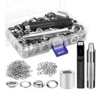 Kit d'œillets avec pince - Ensemble d'outils robustes pour cuir, toile, bâches - Perforatrice manuelle avec 300 œillets métalliques de 5 mm en 10 couleurs pour loisirs créatifs, chaussures, ceintures