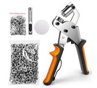 Kit d'œillets - Emboutissage pour cuir et tissu - 10 mm - Métal - 500 œillets avec rondelles - Orange