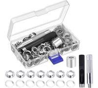 Kit d'œillets - Gabarit de perçage et outil de montage - Laiton - 10–16 mm - 100 pièces - Boîte de rangement