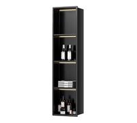 Kit d'insert pour Niche de Douche Moderne, Niche Murale encastrée en Acier Inoxydable avec éclairage LED, étagères de Rangement pour Salle de Bain, Construction étanche sans Joint.