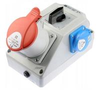 Kit D'installation Avec Prise 32A 5P+2P+Z (L-0-P) Rouge - E145Ey-Sp016