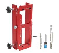 Kit d'installation de charnière de porte professionnel pour coins ronds et carrés avec guide de forets (rouge)