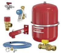 Kit d'installation de chauffage comprenant un vase d'expansion de 18 litres, une soupape de sécurité et d'autres éléments