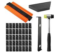 Kit D'Installation de Parquet en Bois Stratifié et Jauge de Contour Avec Serrure, Avec 40 Entretoises, Marteau, Bloc Taraud et Barre de Traction, Pour Le Travail Du Bois et Les Sols Stratifiés