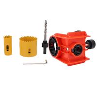 Kit d'installation pour poignées de porte, comprenant un gabarit de réglage et une scie à métaux HSS