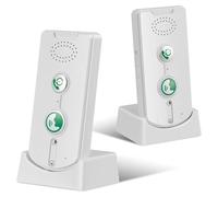 Kit d'interphone sans fil 2 pièces - Interphone vocal pour la maison - Portée de 500 m - Communication bidirectionnelle - Portable - Pour les seniors - Blanc