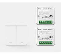 Kit d'interrupteur sans fil avec commande vocale, WiFi et télécommande RF433 activée, programmation d'applications et gestion à distance pour maisons intelligentes (B)