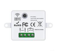 Kit d'interrupteur sans fil pour interrupteur lumineux 433 MHz Récepteur 10 A 85-240 V Interrupteur mural sans fil rond 50 mm Matériau ignifuge Interrupteur sans câblage pour lampes LED Interrupteur