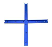 Kit d'intersection T-Track avec trous de montage pré-percés pour rail en T universel pour gabarits et fixations de travail du bois (200 mm, bleu)
