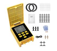 Kit d'irrigation à double pompe à énergie solaire, Système d'arrosage automatique de verrouillage pour enfants Lock 2 groupe avec écran d'affichage numérique à détection de pluie (pour 30 plantes en