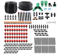 Kit d'irrigation de 312 pièces, 40 + 10 mètres, micro-irrigation goutte à goutte, à monter soi-même