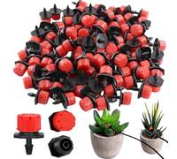Kit d'irrigation Goutte,100pcs Goutteur Irrigation Réglable,Kit Arrosage Automatique,Micro Flow Drip Head Buses,D'irrigation Goutte à Goutte,Micro Pulvérisateurs à Débit Réglable,pour Jardins