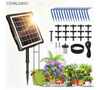 Kit d'irrigation goutte à goutte automatique énergie solaire KENLUMO - Tuyau de 15m pour jardin