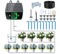 Kit d'irrigation goutte à goutte solaire, 10 mètres, débit de 400 ml/min, avec minuterie