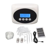 Kit d'irrigation Goutte à Goutte Solaire Automatique avec Double Pompe à Eau et écran LCD - USB ou énergie Solaire - Système d'arrosage des Plantes d'intérieur pour 15 Plantes -