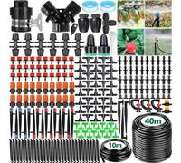Kit d'irrigation goutte à goutte Unyqoos® de 322 pièces, 40 mètres de tuyau – système d'automatisation micro-irrigation pour jardin et serre, raccordement universel, sans alimentation électrique