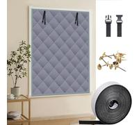 Kit D'Isolation de Fenêtre 50 x 100 cm, Temporaires, Isolation Thermique, Facile à Montage, Personnalisable, Survitrage Thermo Cover, avec Ruban Nano pour Grenier, Gris