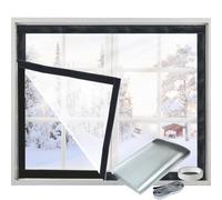 Kit d'isolation de fenêtre pour l'hiver en plastique épais, robuste, réutilisable et transparent - 122 x 160 cm