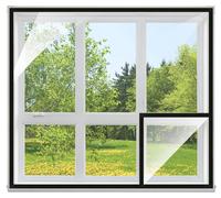 Kit d'isolation pour fenêtres, film transparent, 200 x 190 cm, couleur noire