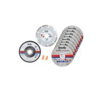KWB Jeu de disques à tronçonner 712042 125 mm 10 pièces INOX Pierre Acier 1,0 mm