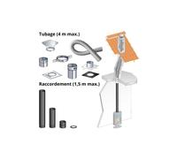 Kit DistriWest tubage 4 m + raccordement droit 1 5 m pour poêle à bois 150 mm buse dessus boisseau carré départ plafond