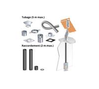 Kit DistriWest tubage 5 m + raccordement droit 2 m pour poêle à bois 150 mm buse dessus boisseau carré départ plafond