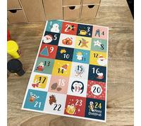 Calendrier de l'avent maison en carton à décorer 40 x 36 cm Marron G