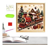 Kit DIY Tableau Mural 3D Perles de Noël Ornement de Noël Toile Floquée DIY