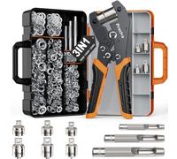 Kit d'Oeillets Métalliques（6/10/12),Preciva 300 Pièces Complets (6/10/12mm),Poinçon à Oeillets avec 3 Emporte-Pièces,Pinces à Oeillets Pour Réparation et Installation de Bâches, Bannières PVC
