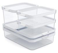 Kit d'organisation pour réfrigérateur, 5 boîtes de rangement pour aliments, plastique, blanc/transparent