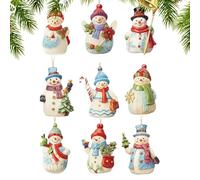 Kit d'ornements de bonhomme de neige en bois,Kit d'ornements de bonhomme de | Panneau suspendu d'arbre pour manteau de cheminée, rebord de fenêtre, arbre de Noël, étagère, table
