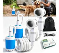 Kit Douche Camping, Douche Electrique Portable, Douchette Camping, Douche Portative Avec Pompe Rechargeable, Batterie 4000mah, TêTe De Douche Et Vanne D’ArrêT Pour ExtéRieur RandonnéE (2PCS - Base)