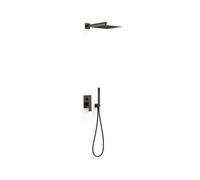 Kit douche mitigeur encastré à 2 voies Rapid-box Noir Bronze - TRES 00638004KMB