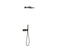 Kit douche robinet thermostatique encastré à 2 voies B-system Noir Bronze - TRES 30725204KMB
