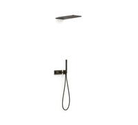 Kit douche robinet thermostatique encastré à 2 voies B-system Noir Bronze - TRES 30725205KMB