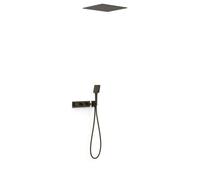 Kit douche robinet thermostatique encastré à 3 voies B-system Noir Bronze - TRES 30725306KMB