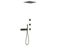 Kit douche robinet thermostatique encastré à 4 voies B-system Noir Bronze - TRES 30725406KMB