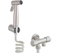 Kit douchette bidet - Jet de toilette - Hygiène personnelle - Eau chaude et froide - Raccordement G1/2 - Noir/Marron